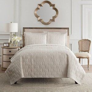 Valeron Luna Luxury Cotton Sateen Queen Coverlet Set